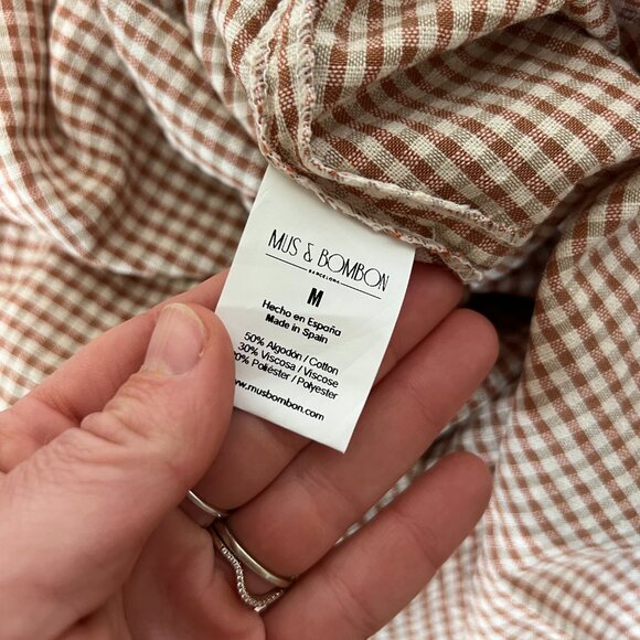 NWT Mus & Bombon Gingham Midi Dress, Made in Spain, Medium - Picture 3 of 13